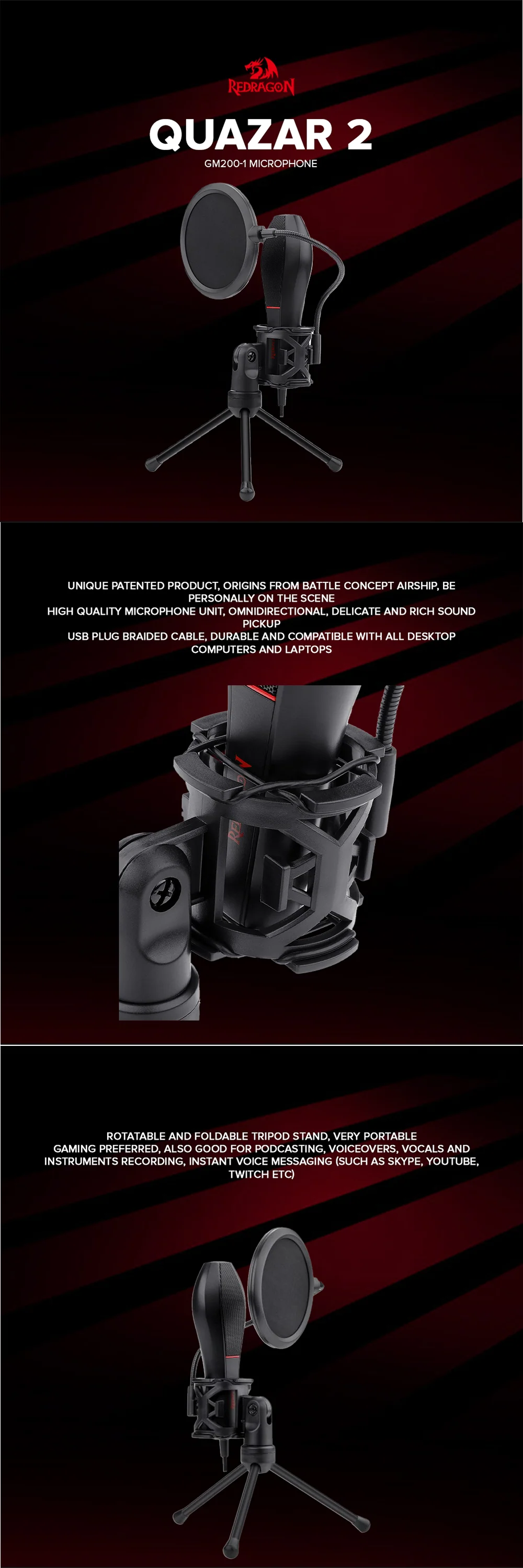 Redragon Quazar 2 GM200-1 Microphone - Image 5