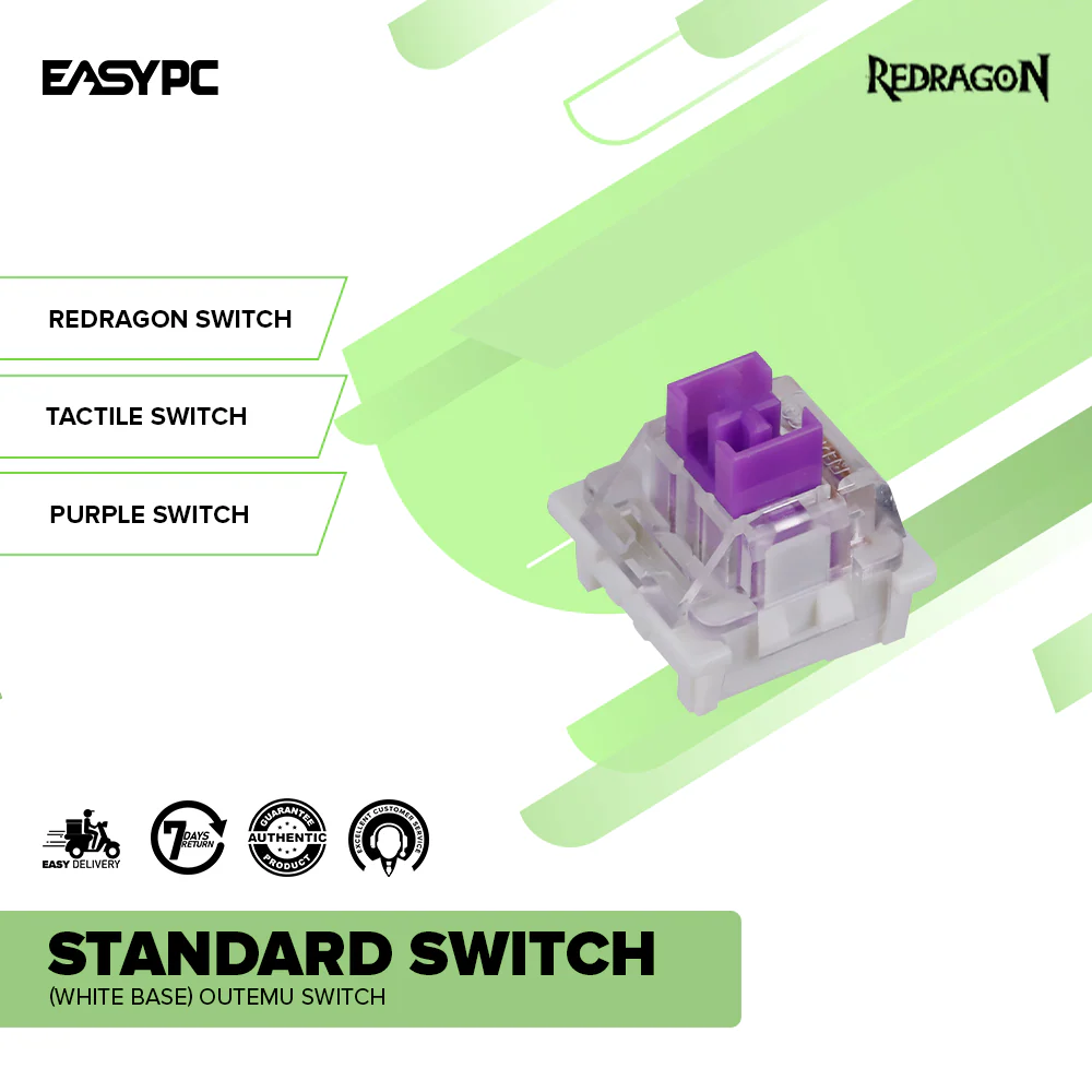 Redragon Standard Switch (WHITE BASE) Outemu Purple Switch - Image 2