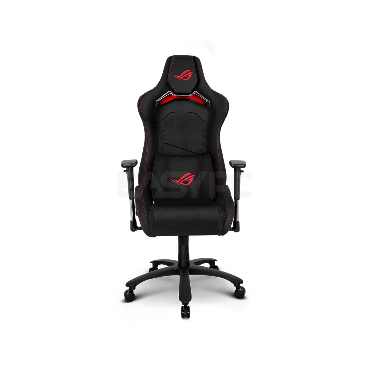 ROG Chariot RGB gaming chair in racing car style featuring memory foam lumbar support, 4D armrests, tilt mechanism and durable class 4 gas lift Gaming Chair