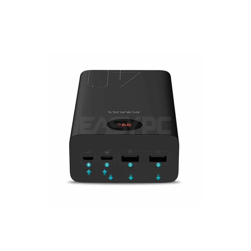 Romoss PEA40 and Pro 40000 mAh or PEA60 60000 mAh LED Display Powerbank Black - Image 5