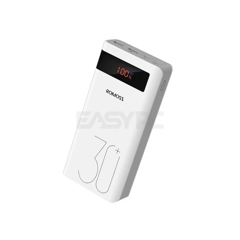 Romoss Sense 8p+ 30000 LED Display for Status Fast Charging Powerbank White - Image 3