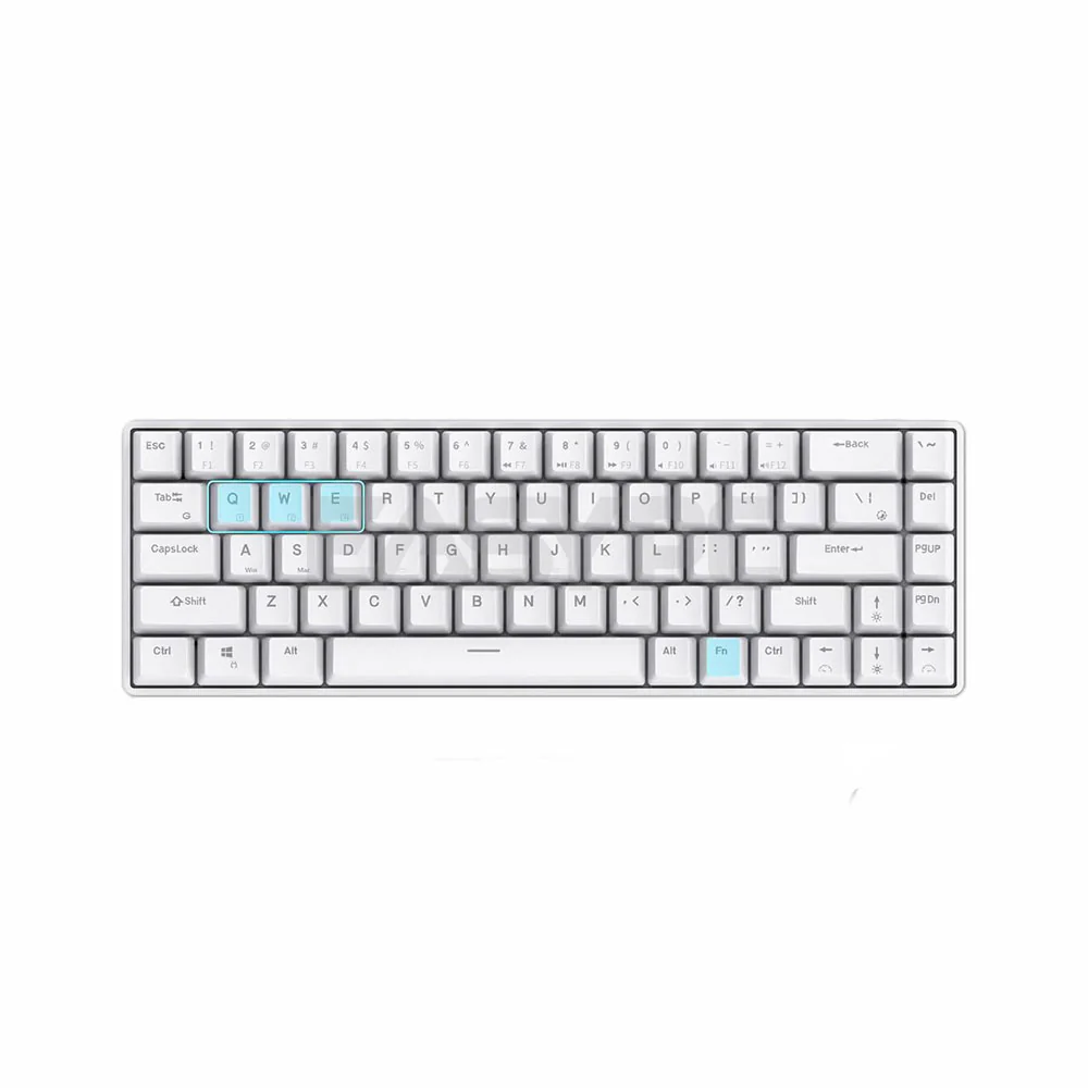Royal Kludge G68 Full RGB Huano Brown and Blue Switch Black and White Wireless Keyboard - Image 18