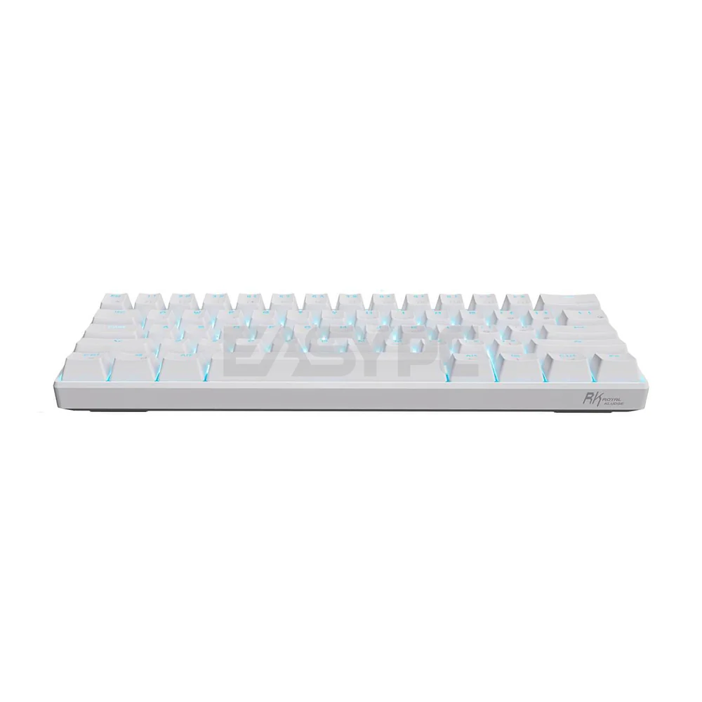 Royal Kludge RK61 ABS Double Shot Keycaps, White & Black Case, Blue & Brown Switch RGB Mechanical Gaming Keyboard  4JTP - Image 4