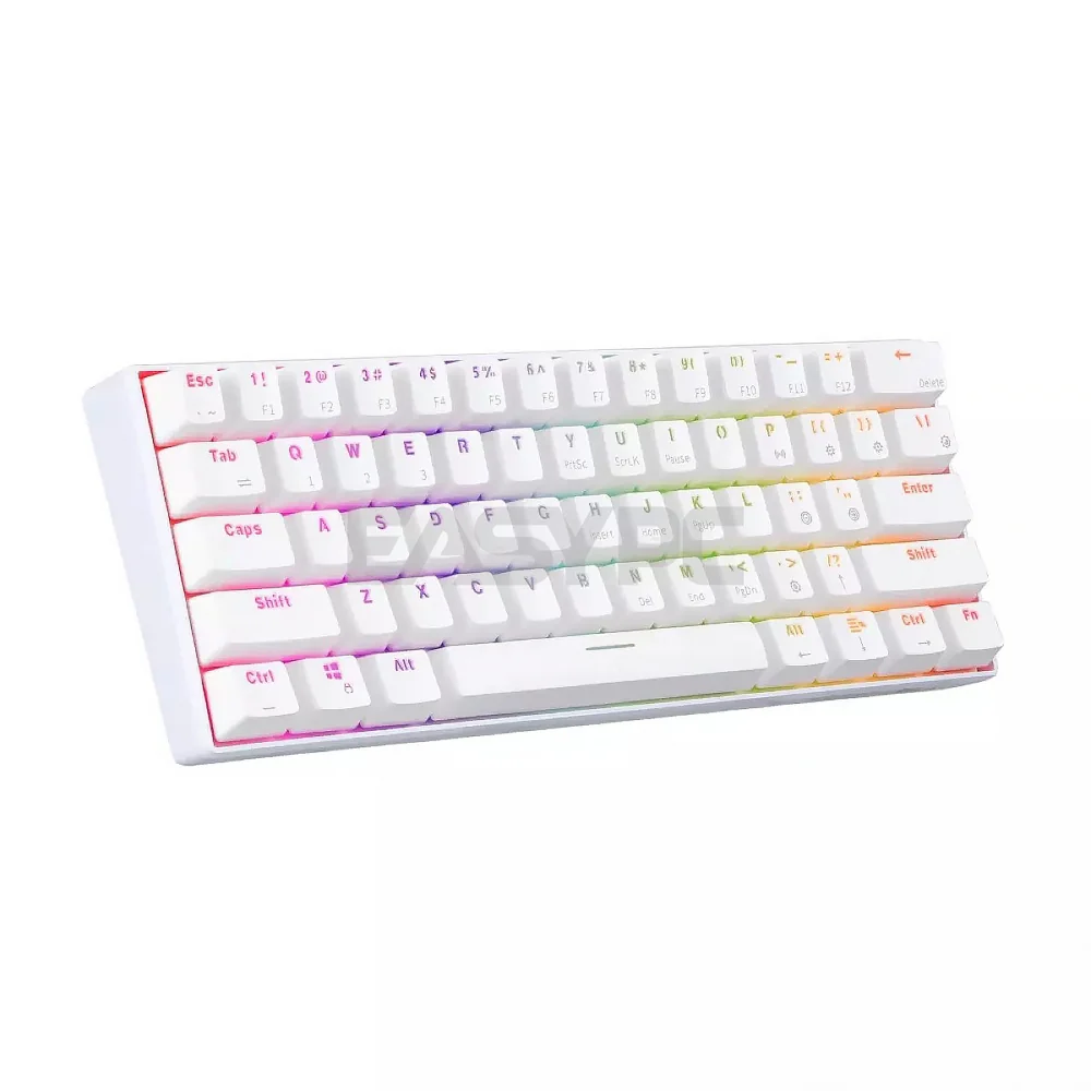Royal Kludge RK61 ABS Double Shot Keycaps, White & Black Case, Blue & Brown Switch RGB Mechanical Gaming Keyboard  4JTP - Image 8