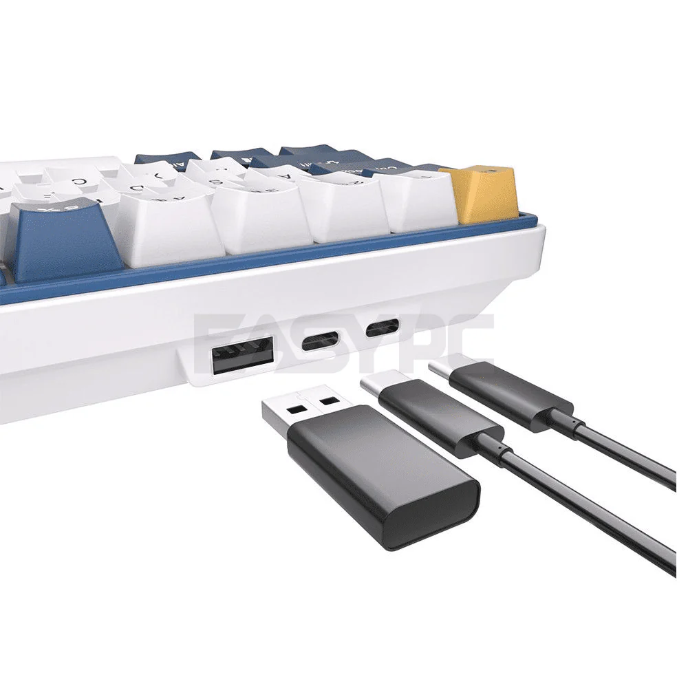 Royal Kludge RK61 Plus Trimode Blue switch Mechanical Keyboard White/ Klein Blue - Image 4