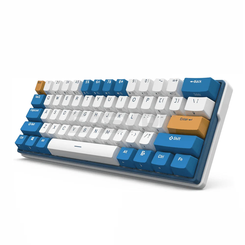 Royal Kludge RK61 Plus Trimode Brown switch Mechanical Keyboard White/ Klein Blue - Image 3