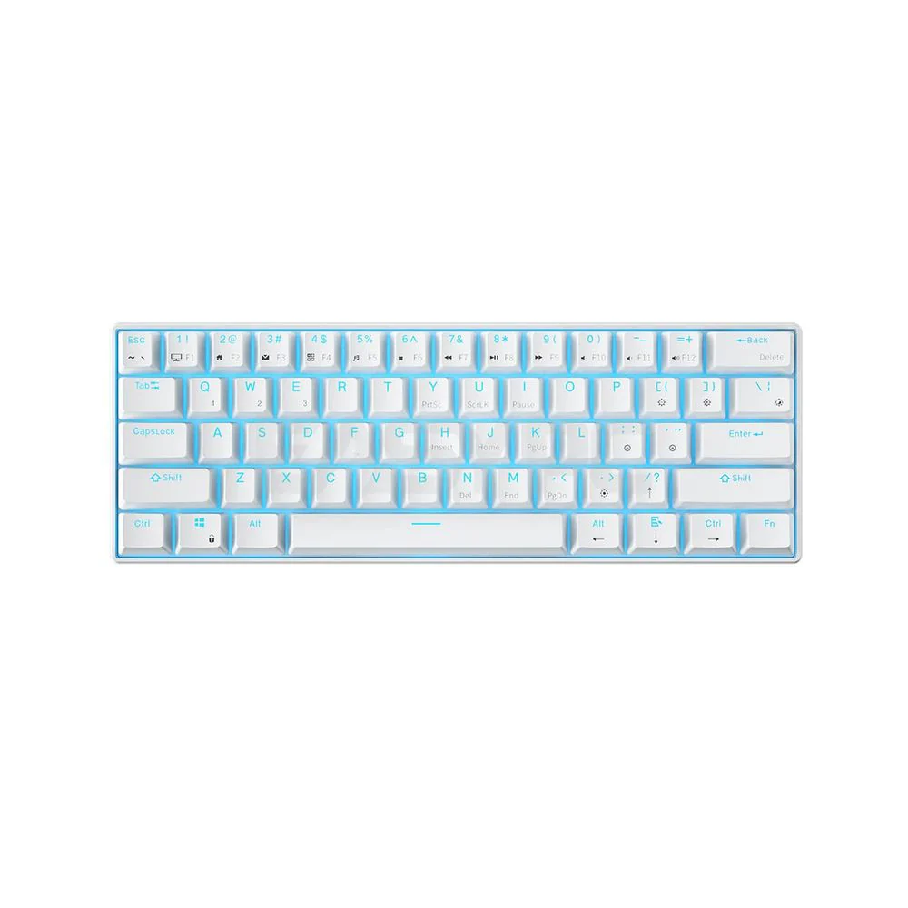 Royal Kludge RK61 Trimode Blue switch Mechanical Keyboard White
