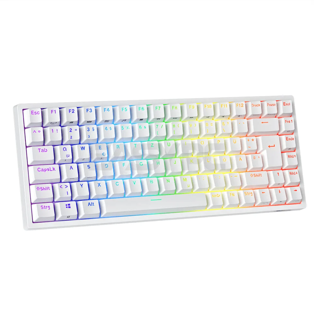 Royal Kludge RK84 Trimode Brown switch Mechanical Keyboard White - Image 3