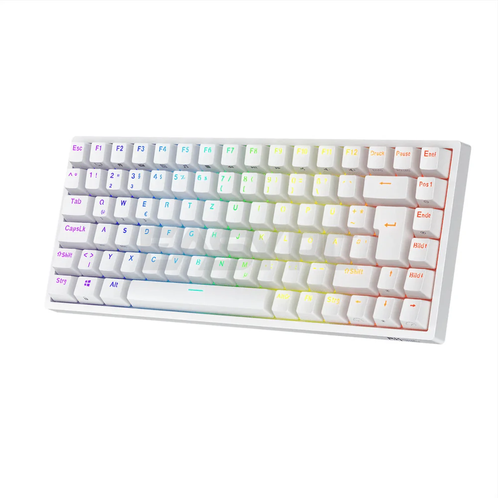 Royal Kludge RK84 Trimode Brown switch Mechanical Keyboard White - Image 4