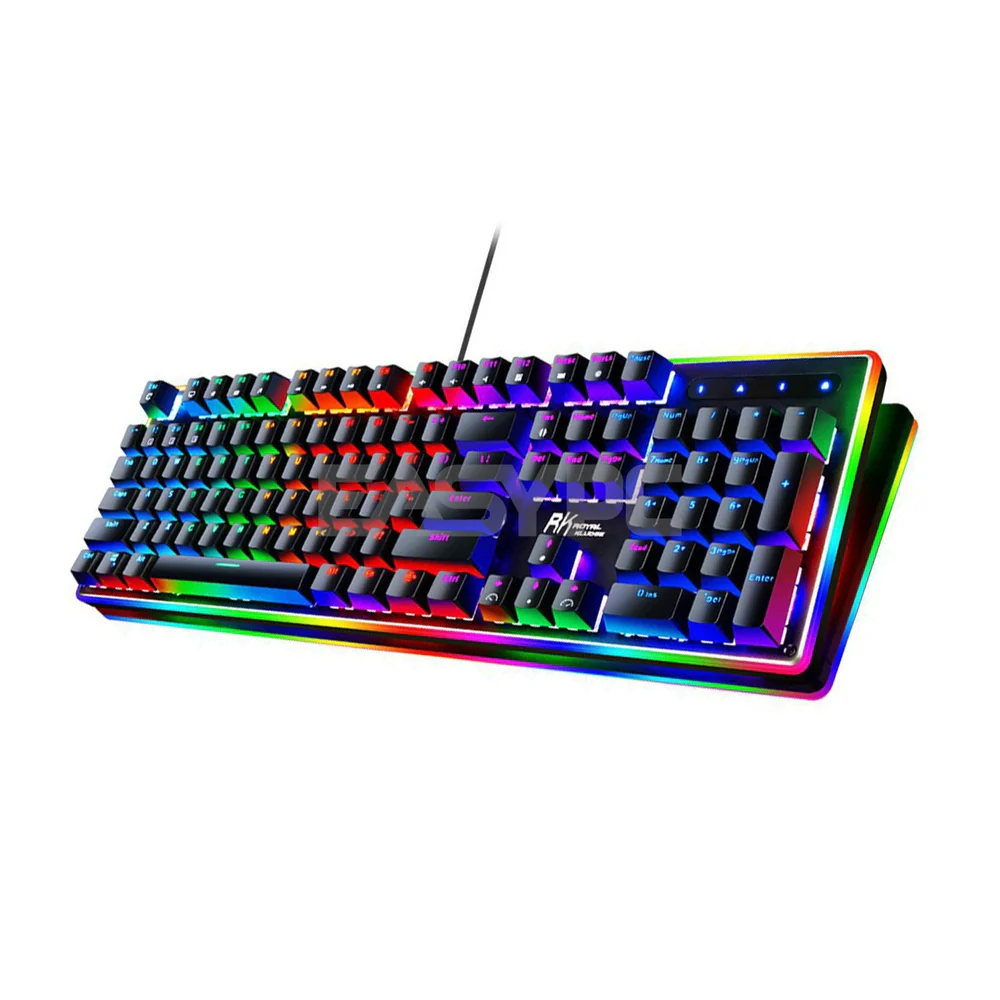 Royal Kludge RK918 RGB Symphony Lighting Huano Blue & Brown Switch Black & White Case Mechanical Gaming Keyboard 4JTP - Image 4