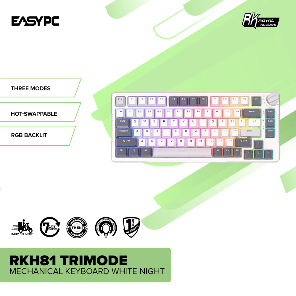Royal Kludge RKH81 Trimode Mechanical Keyboard White night - Image 2