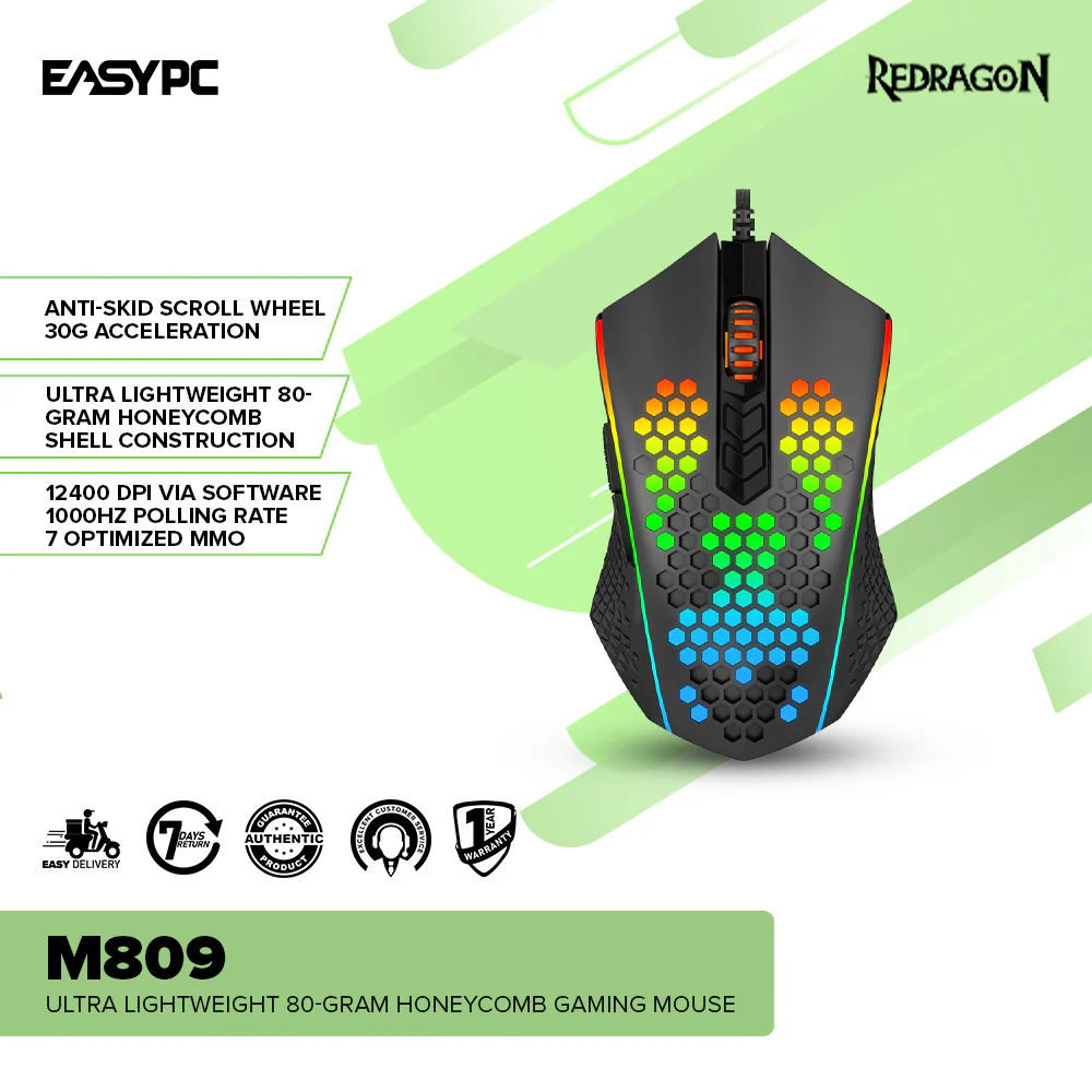 Redragon M809 Ultralight Weight Honeycomb Gaming Mouse - Image 2