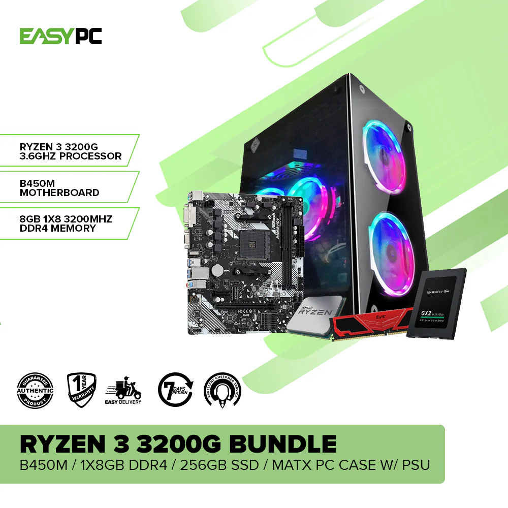 AMD Ryzen 3 3200G Gaming PC Bundle - 8GB RAM 256GB SSD Complete Desktop Computer Philippines - Image 5
