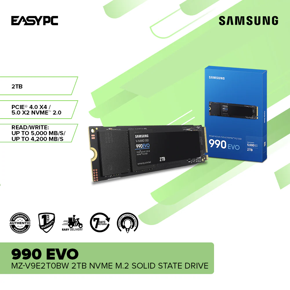 Samsung 990 Evo MZ-V9E2T0BW 2TB NVME M.2 Solid State Drive - Image 2