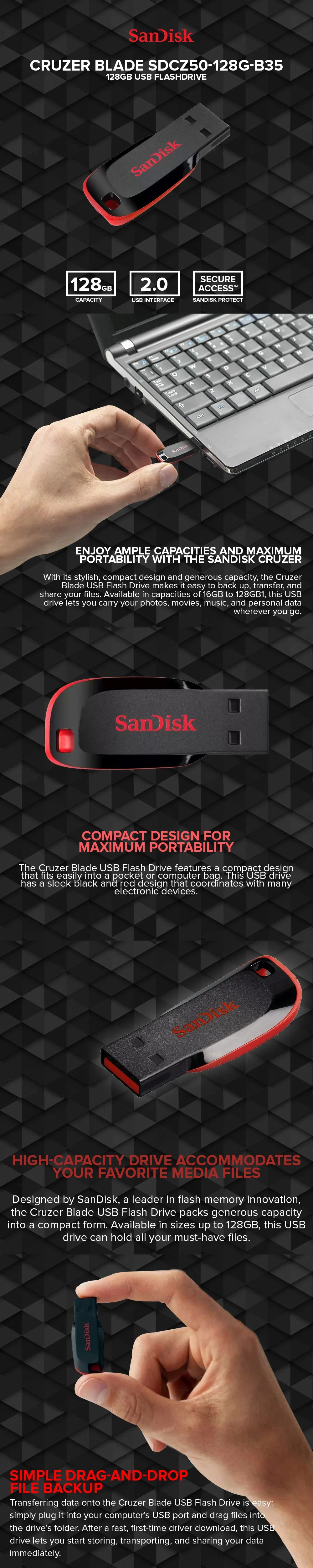 Sandisk Cruzer Blade SDCZ50-128G-B35 128gb - Image 5