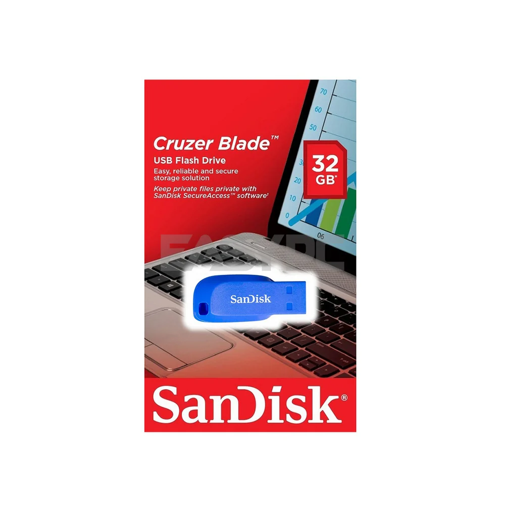 Sandisk SDCZ50C-032G-B35BE Cruzer Blade 32gb design that fits easily into a pocket or computer bag Flashdrive Blue - Image 5