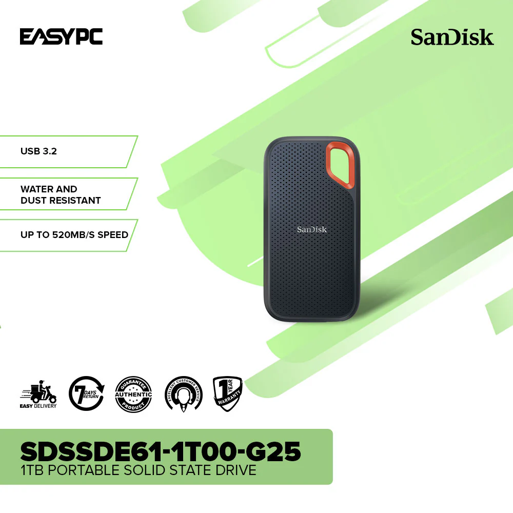 Sandisk SDSSDE61-1T00-G25 1TB Portable Solid State Drive - Image 2