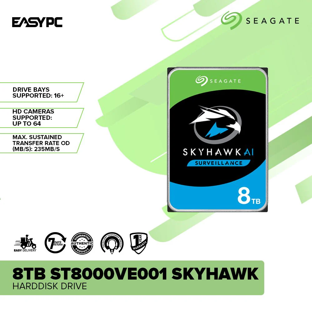 Seagate 8TB ST8000VE001 SkyHawk Harddisk Drive - Image 2