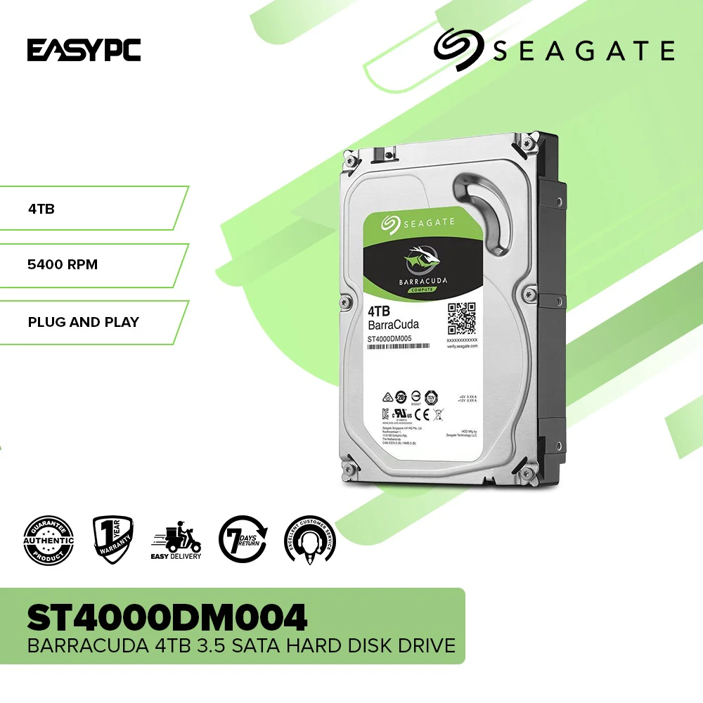 Seagate Barracuda ST4000DM004 4TB 3.5, 5400 RPM, Plug and Play Hard Disk Drive - Image 2