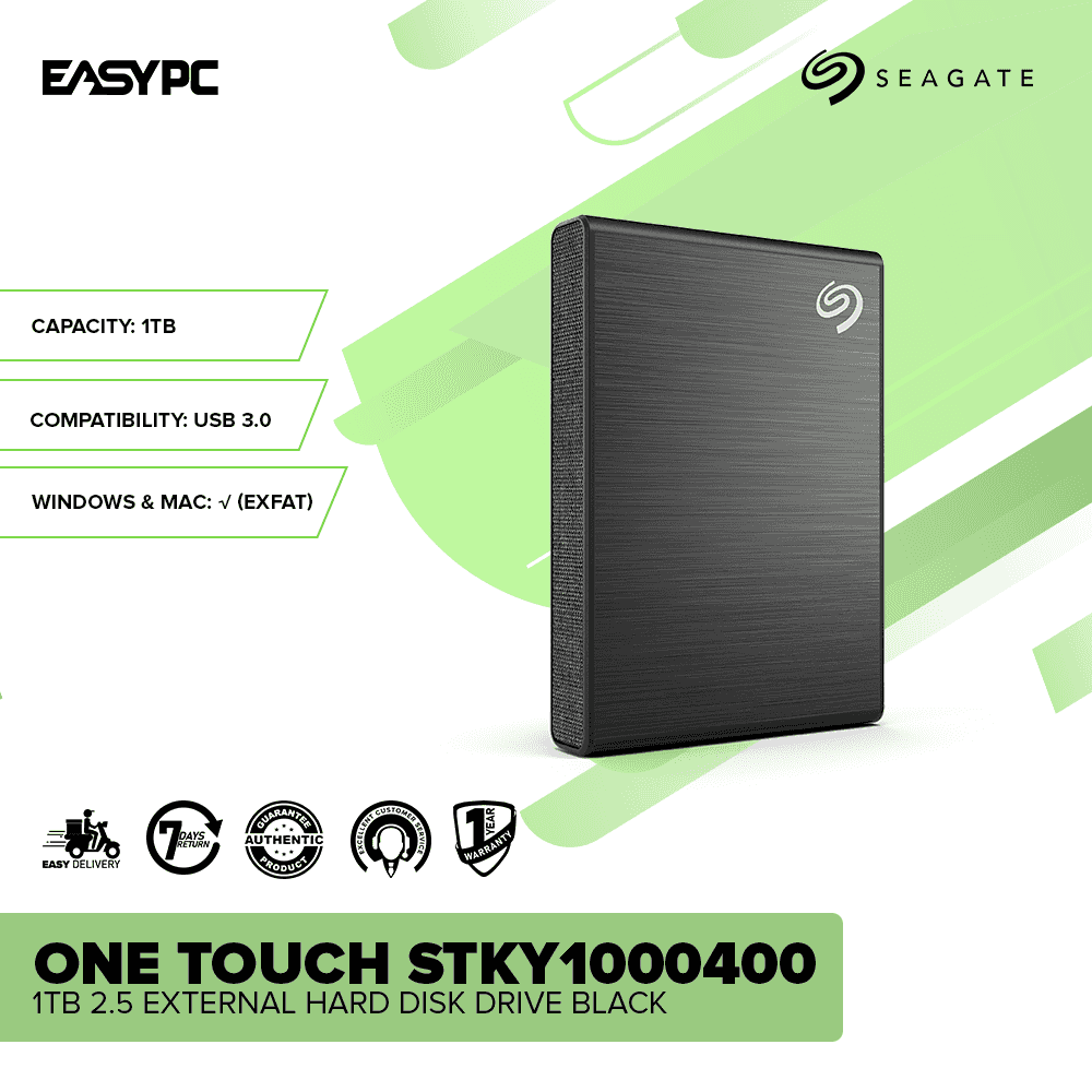 Seagate One Touch STKY1000400 1TB 2.5 External Hard Disk Drive Black - Image 2