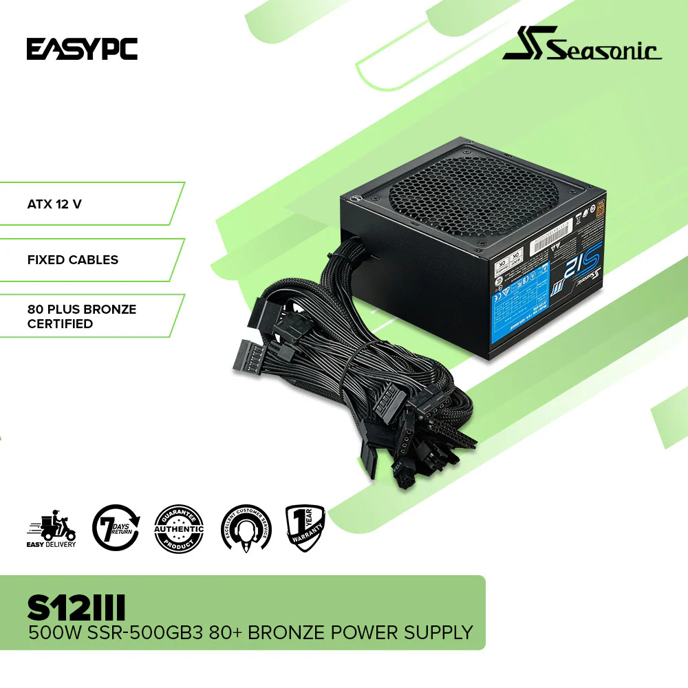 Seasonic S12III 550W/650W/500W 80 Bronze Silent Fan Control Tight Voltage Regulation Power Supply - Image 5