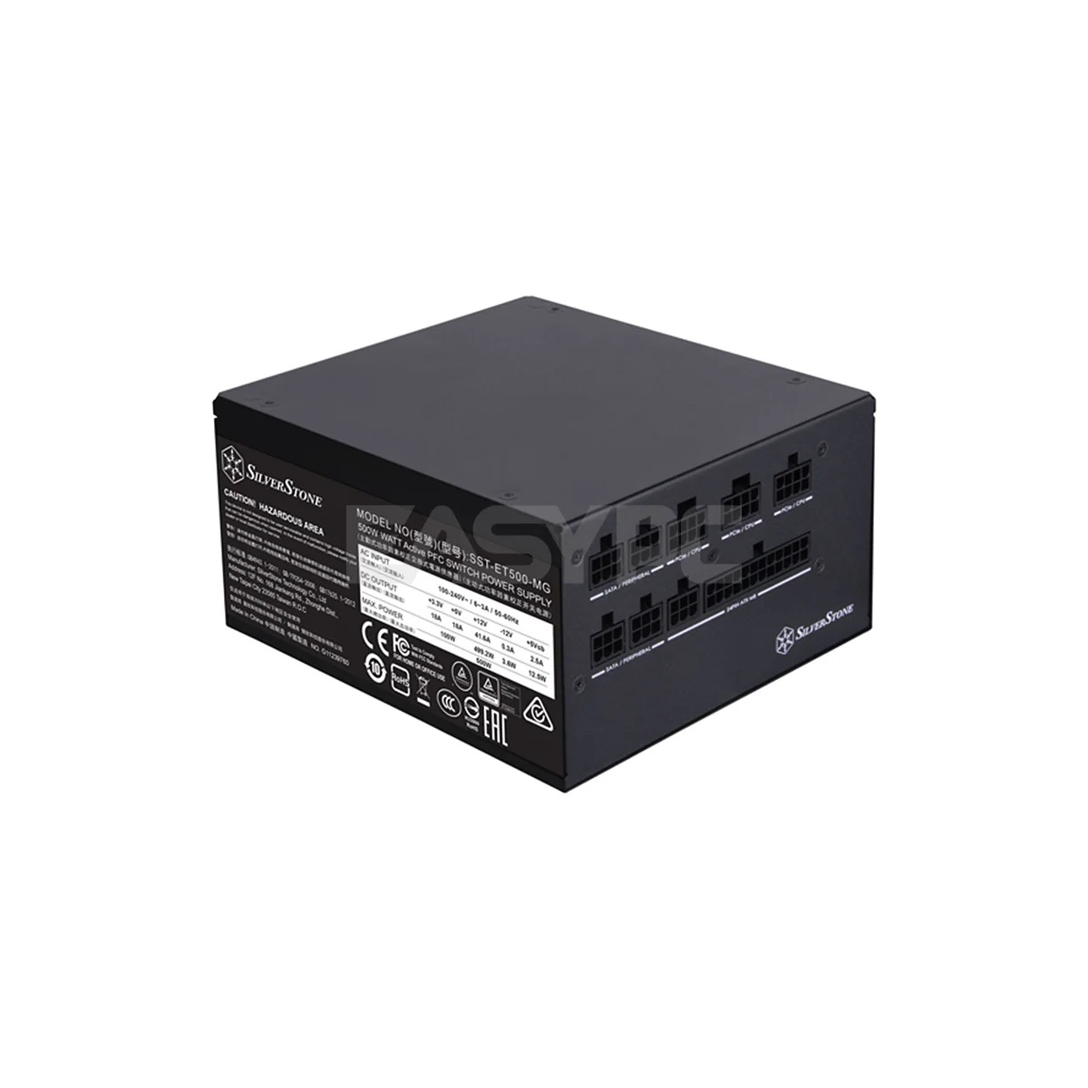 Silverstone Essential 500W Fully Modular Flat Cables 80 Plus Gold Power Supply SST-ET500-MG 6FINE SIES1531 6FINE