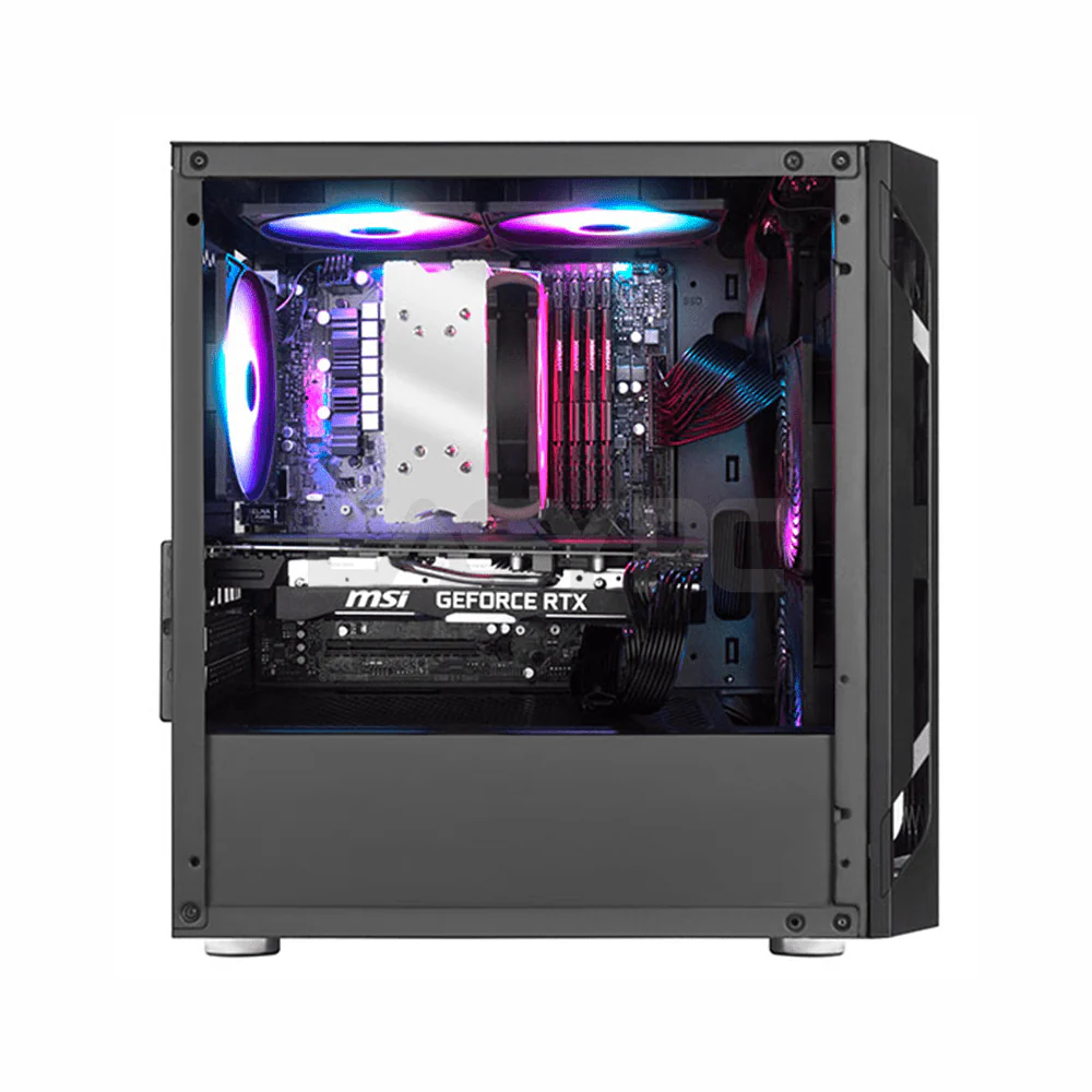 Silverstone FARA H1 PRO Mid-Tower Micro-ATX TG w/ 3 ARGB Fans+Controller Gaming PC Case Black - Image 4
