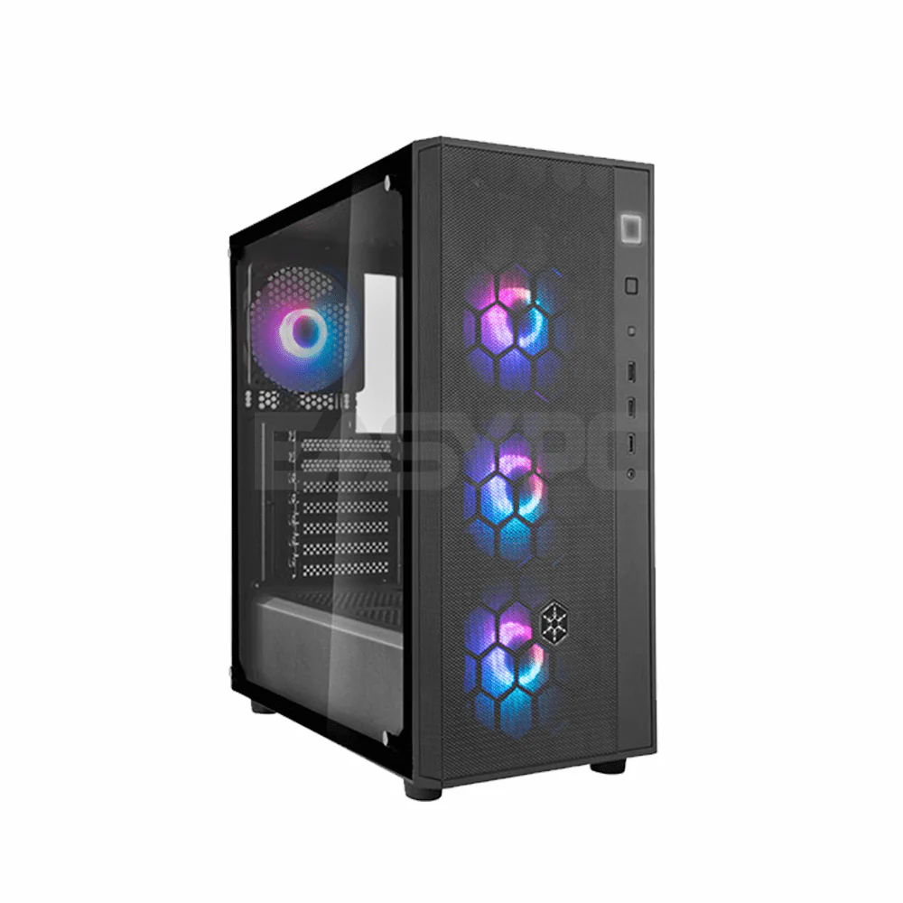 Silverstone FARA R1 PRO Mid-Tower ATX TG with 4 ARGB Fans + Controller Gaming PC Case Black