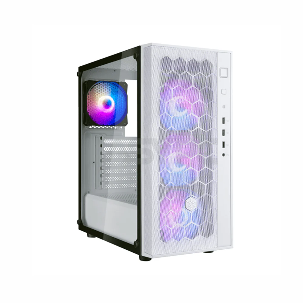 Silverstone FARA R1 PRO Mid-Tower ATX TG with 4 ARGB Fans + Controller Gaming PC Case White