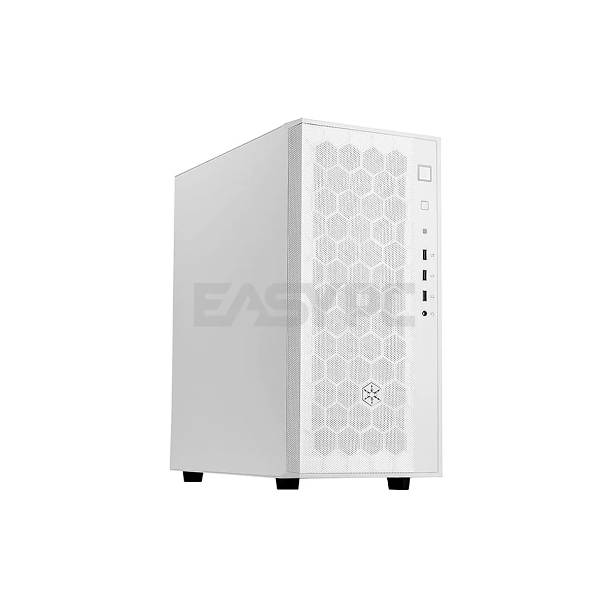 Silverstone FARA R1 SST-FAR1W-G fully meshed front panel with shortened chassis provides large surface area for air intake, Stylish and distinct tempered glass White Mid-Tower Case 6FINE SISS2249