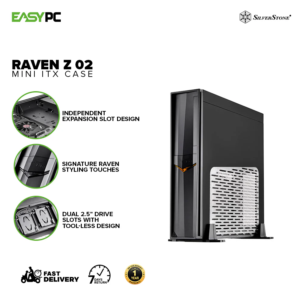 Silverstone Raven Z 02 SST-RVZ02B-W Reinforced plastic outer shell, steel body Mini-ITX Computer Case Compatible with SFX & SFX-L Power Supply, Mini ITX Case 6FINE SISS2244 - Image 2