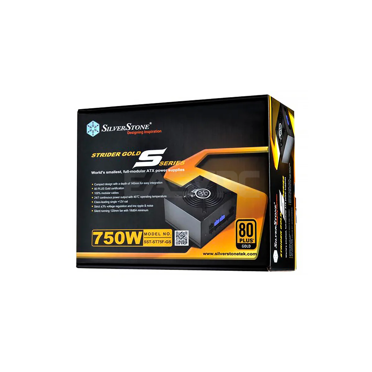 Silverstone Strider Gold S 750W 80+ Gold Single-Rail +12v Fully Modular Power Supply SST-ST75F-GS-V3 5NANO