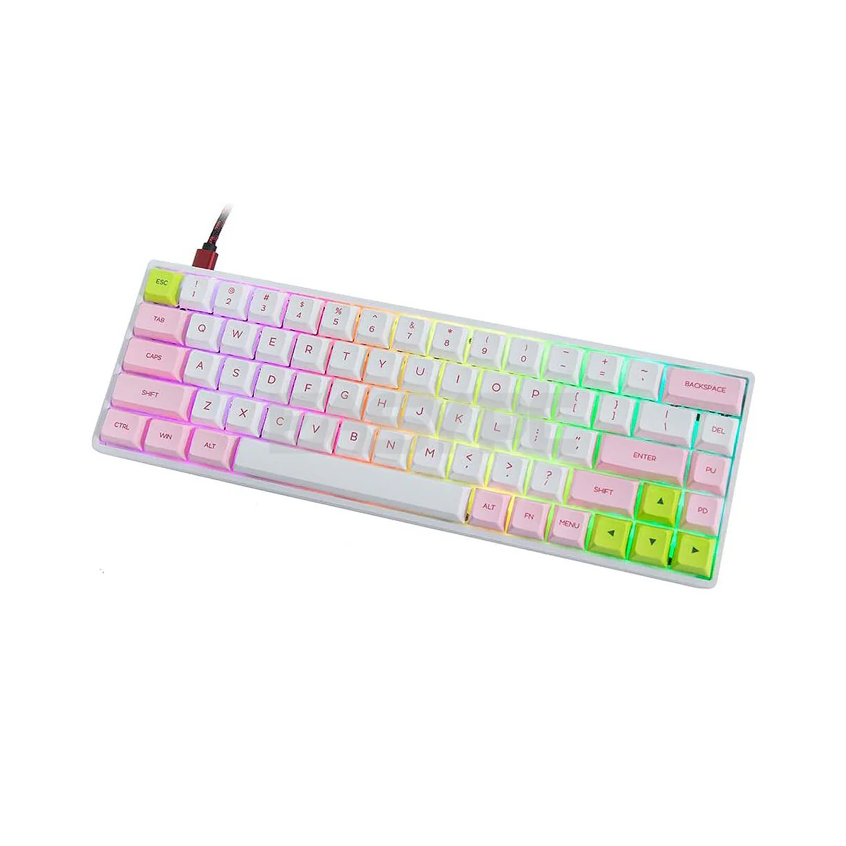 Skyloong GK68XS 68 Keys Hot-Swap RGB Wireless/Wired Brown, Red, Blue Switch Pink White Case Mechanical Keyboard  4JTP - Image 12