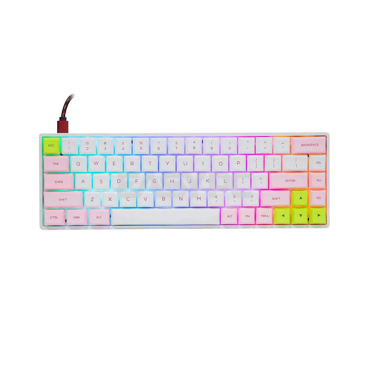 Skyloong GK68XS 68 Keys Hot-Swap RGB Wireless/Wired Brown, Red, Blue Switch Pink White Case Mechanical Keyboard  4JTP - Image 6