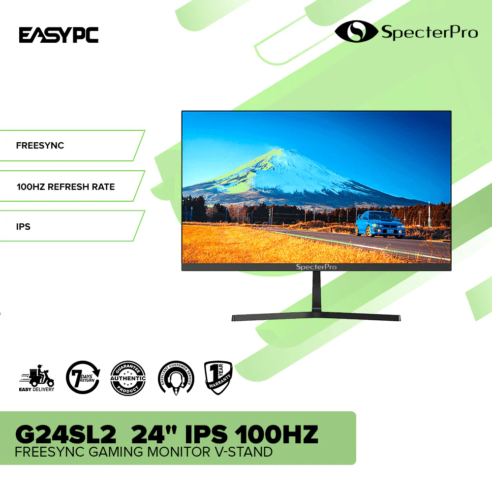 SpecterPro G24SL2 24" IPS 100Hz Freesync Gaming Monitor V-Stand - Image 2