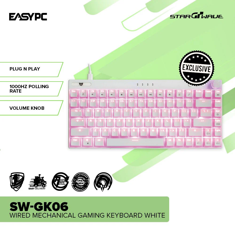 Starwave SW-GK06 and Outemu Red Black, White and Gray Wired Mechanical Gaming Keyboard - Image 4