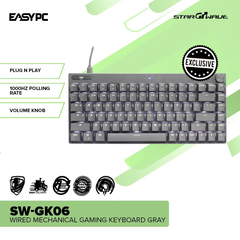 Starwave SW-GK06 and Outemu Red Black, White and Gray Wired Mechanical Gaming Keyboard - Image 6