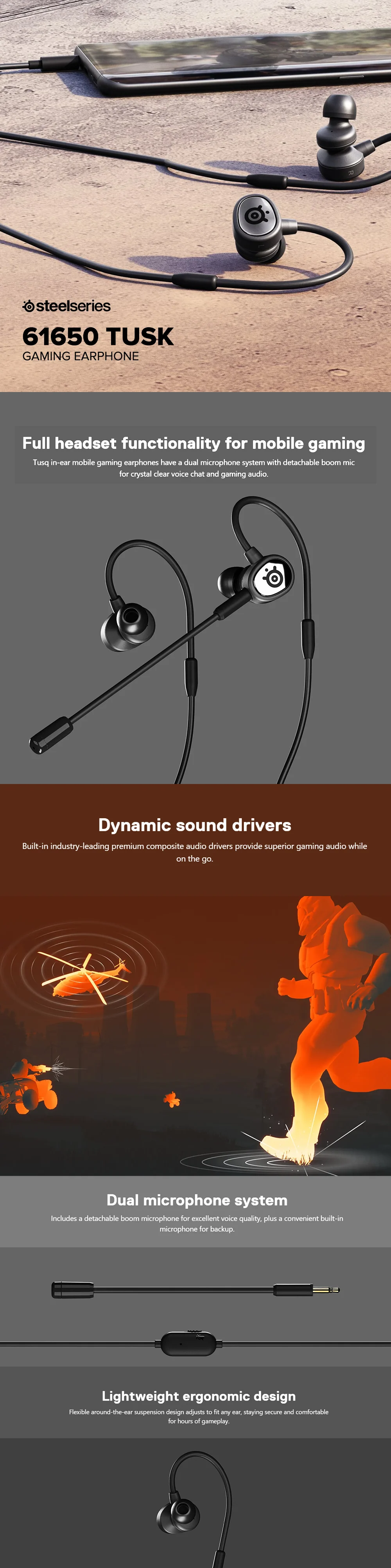 SteelSeries 61650 Tusk Gaming Earphone - Image 5