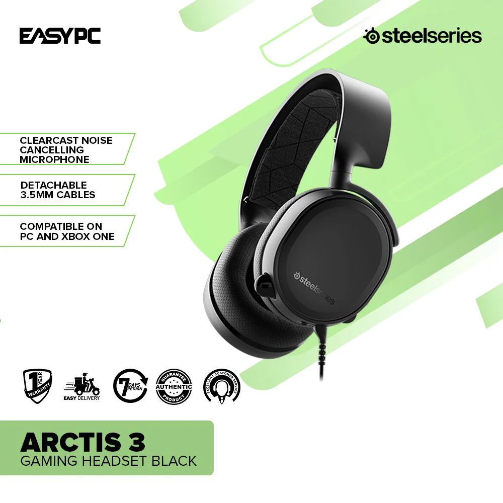 SteelSeries Arctis 3 Gaming Headset Black - Image 2