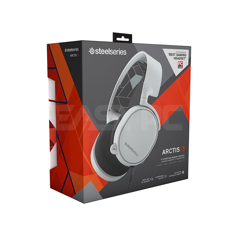 SteelSeries Arctis 3 Gaming Headset White - Image 3