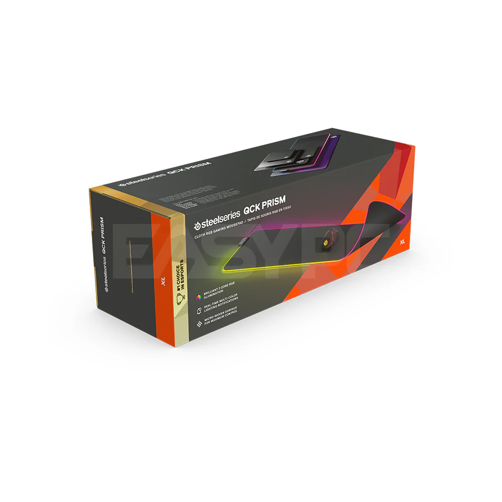 SteelSeries QCK Prism Cloth RGB Gaming Mouse Pad XL