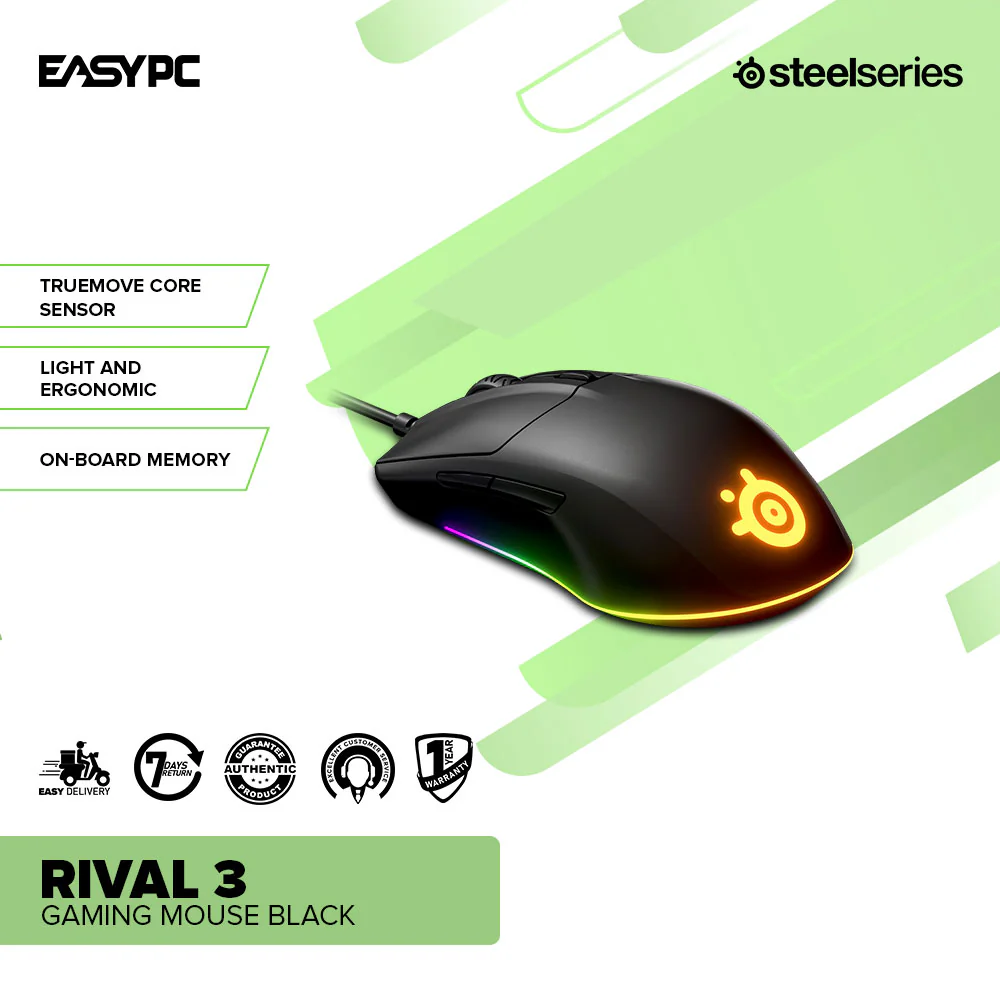 SteelSeries Rival 3 62513 Gaming Mouse Black - Image 2