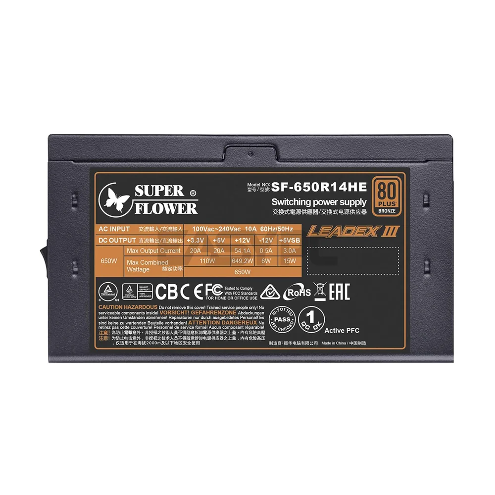 SuperFlower Leadex III Pro 650W/850W, 100% Fully Modular 80 PLUS Bronze Certified Power Supply Black