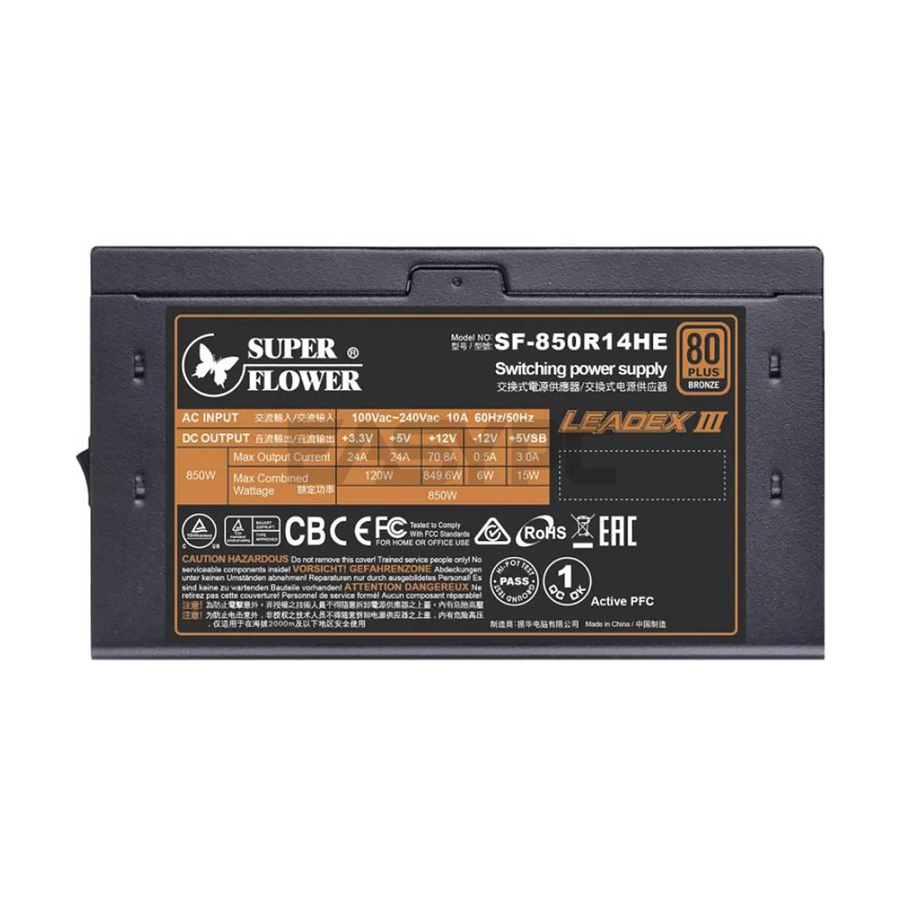 SuperFlower Leadex III Pro 650W/850W, 100% Fully Modular 80 PLUS Bronze Certified Power Supply Black - Image 6