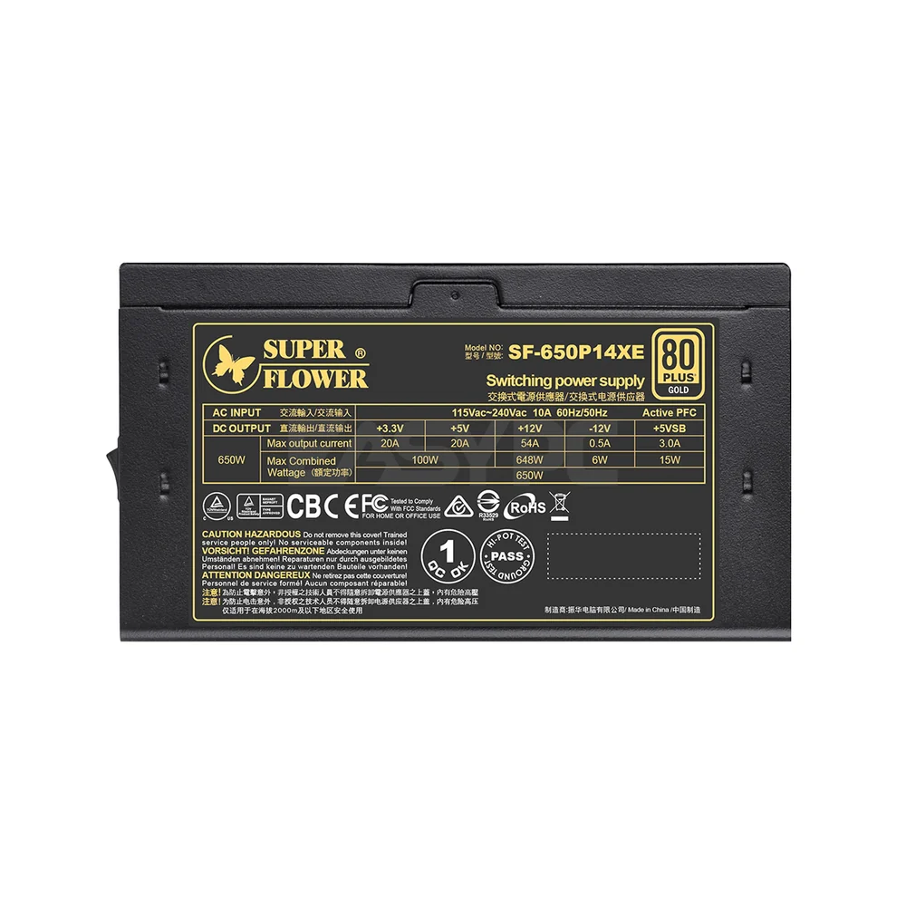 SuperFlower Legion GX Pro 650W, Power Saving Semi-Modular 80 PLUS Gold Certified Power Supply Black