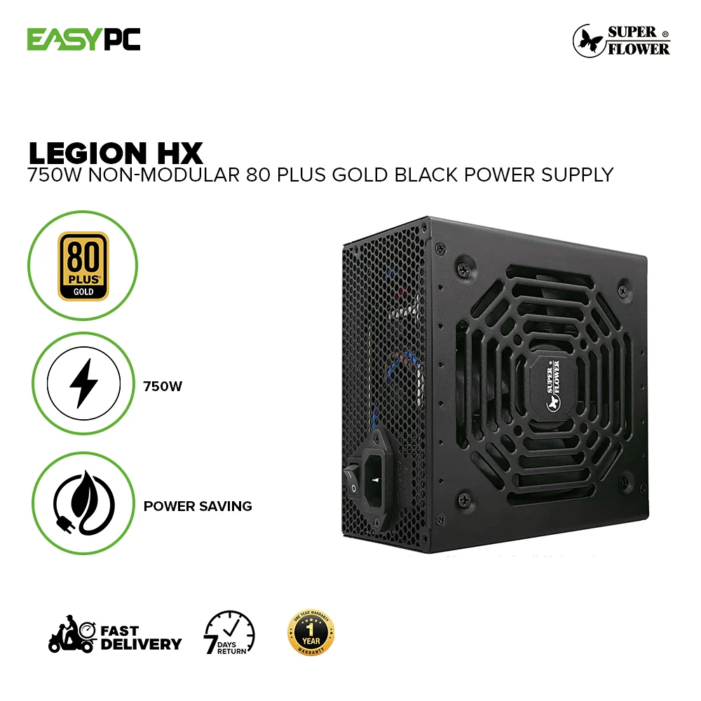 SuperFlower Legion HX 750W Power Saving Non-Modular 80 PLUS Gold Certified Power Supply Black - Image 2