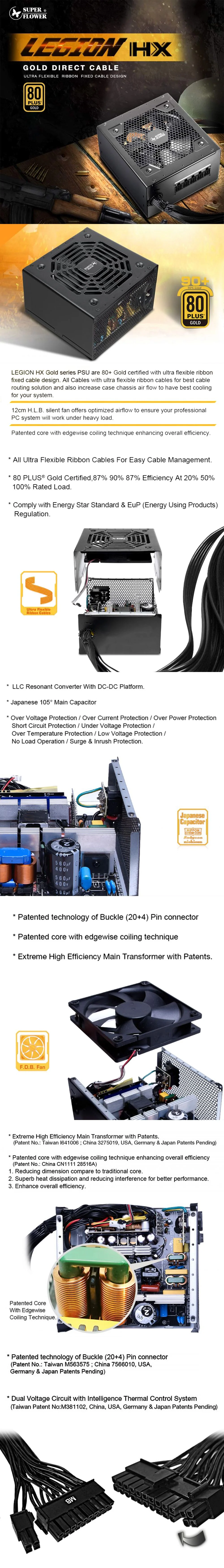 SuperFlower Legion HX 750W Power Saving Non-Modular 80 PLUS Gold Certified Power Supply Black - Image 7