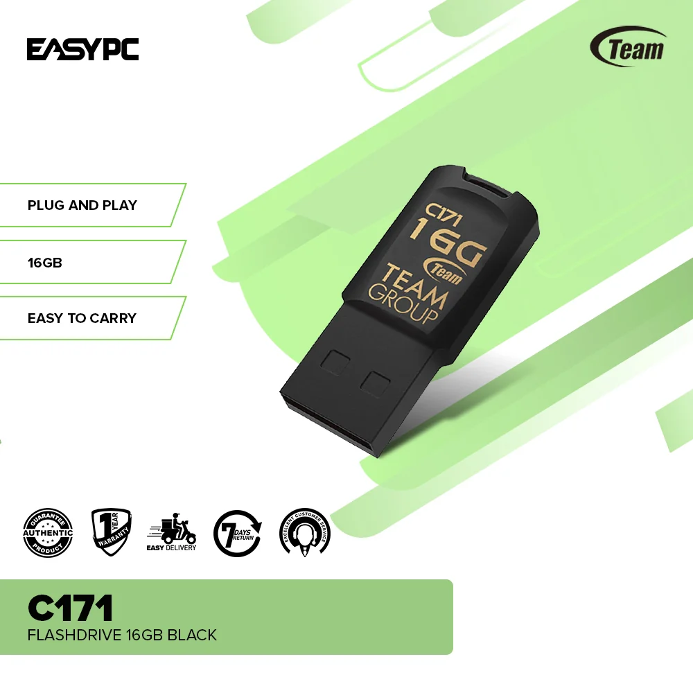Team C171 16GB / 32GB Flashdrive Plug and Play | Fashion and minimal design Easy to Carry Black / White - Image 6