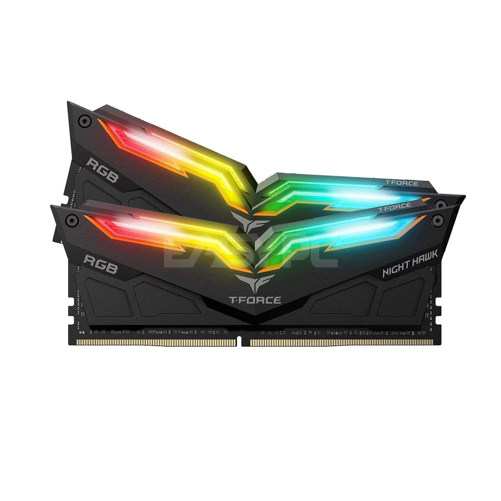 Team Elite Night Hawk 16gb 2x8 Memory 3200mhz Ddr4 RGB Black
