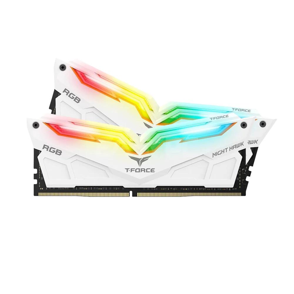 Team Elite Night Hawk 16gb 2x8 Memory 3200mhz Ddr4 RGB White